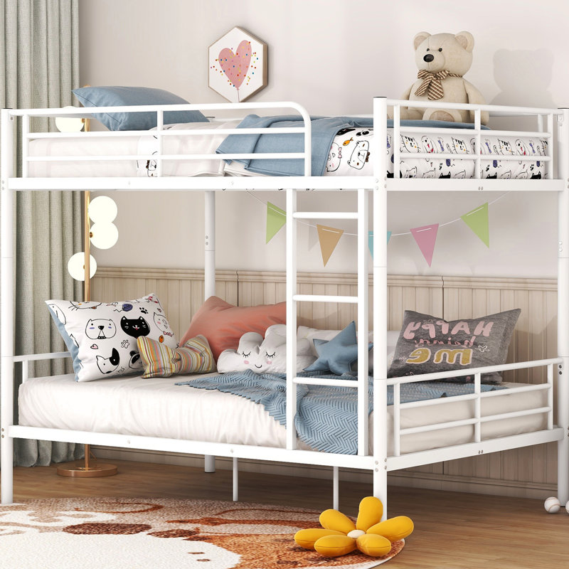 Lit superposé en fer blanc au-dessus - Design contemporain, capacité de poids élevée, confortable pour toutes les maisons en métal avec style, construction, s'adapte à tous les décors de chambre à coucher
