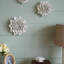 Décoration murale en céramique crème faite à la main D7.3X2.8 "-443115294