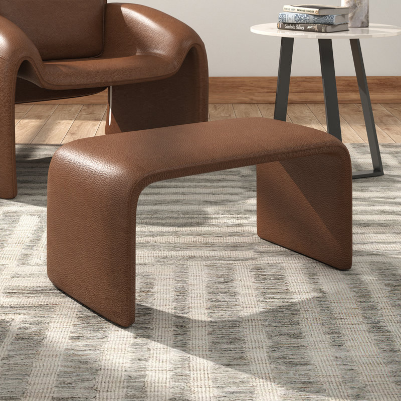Gainsborough Contemporary Ottoman - Brown Vegan Leather