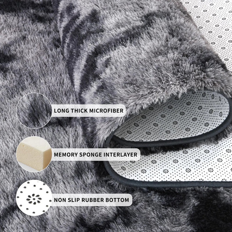 Plush Round Area Rug, Soft Fuzzy Shag Rug for Bedroom Living Room Balcony, Fluffy Carpet for Home Decor, Non-Slip Cozy Decorative Rug.