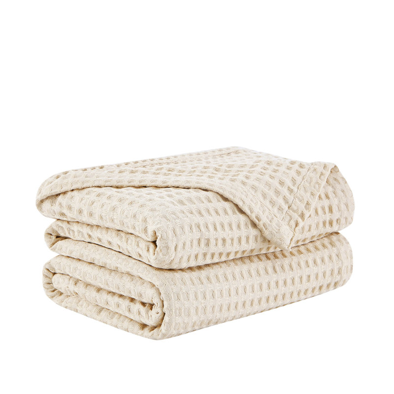 Jeté gaufré 100% coton Southshore Fine Linens, L 108 po x L 90 po, Taupe