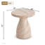 Table d'appoint d'extérieur en béton beige aspect travertin, forme sablier-1808585549