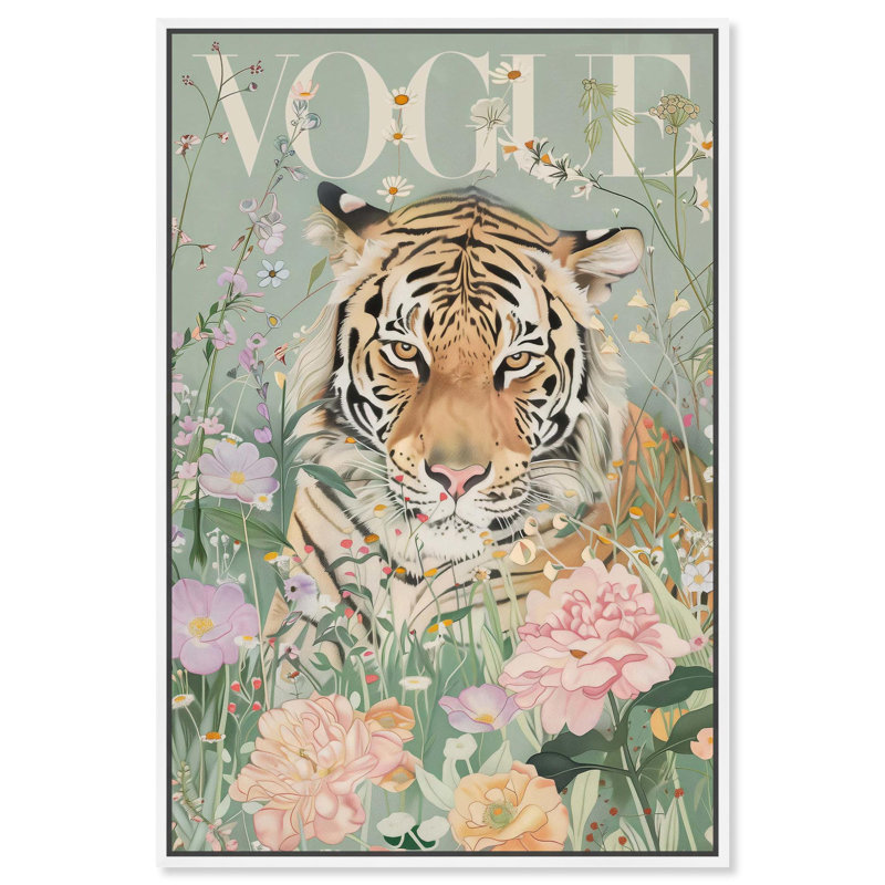 Art printanier sur toile par le magazine Spring, H 46 po x l 31 po, Cadre blanc