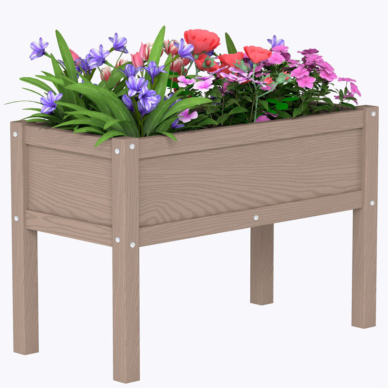 Lit de jardin surélevé avec jardinière surélevée, Beige