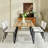 Shivani 5-Piece Modern Dining Set With Rectangular Wood Grain Table And 4 Upholstered Dining Chairs-105927011-103976996