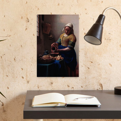 The Milkmaid Classic Contemporary Wall Art Print by Johannes Vermeer - Wrapped Canvas Print