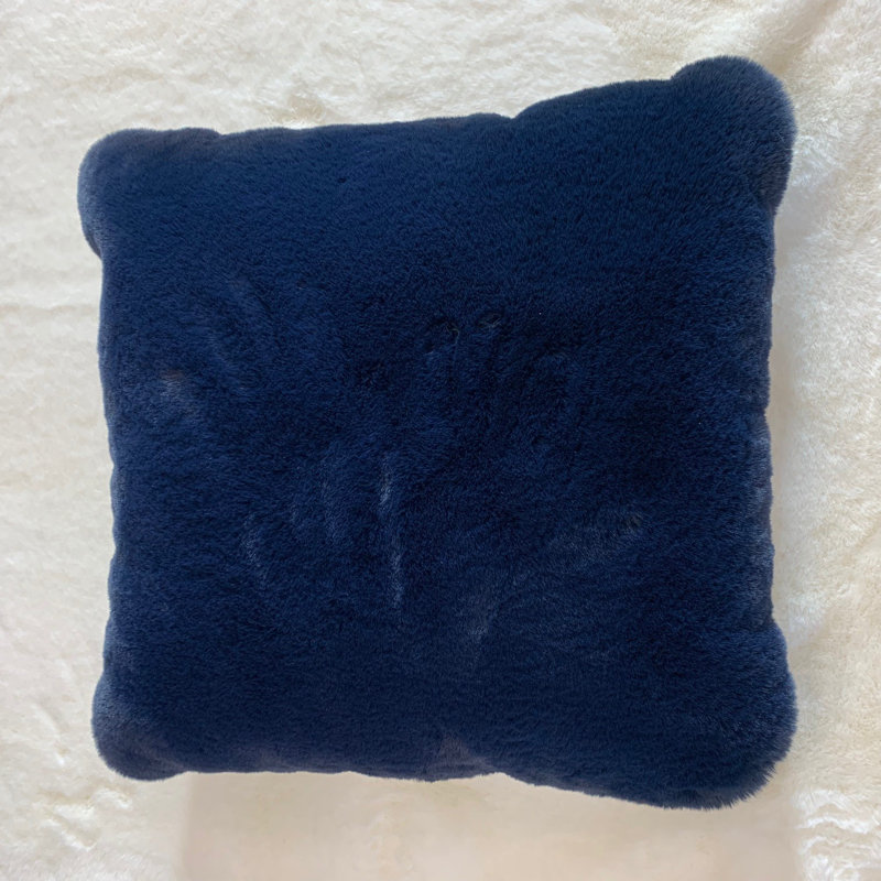 Chinchilla Throw Pillow, Navy