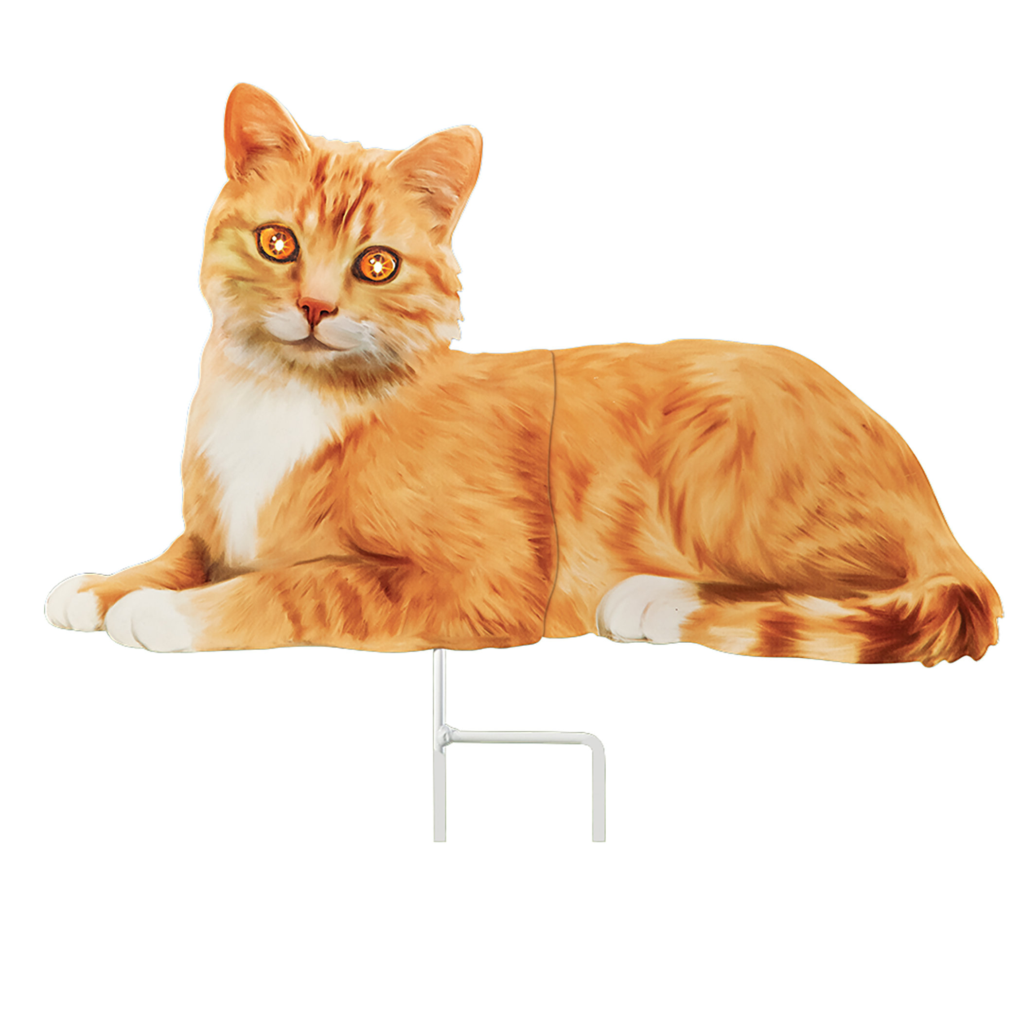 Gracie Oaks Realistic Cat with Solar Powered Eyes Outdoor Garden Stake
