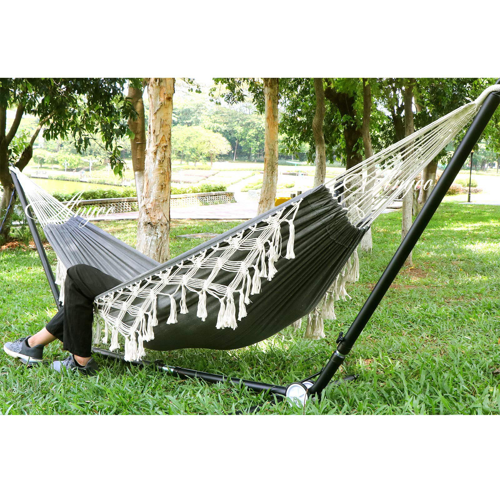 Dakota Fields Hammock Garden Cotton Hammock Comfortable Fabric Elegant