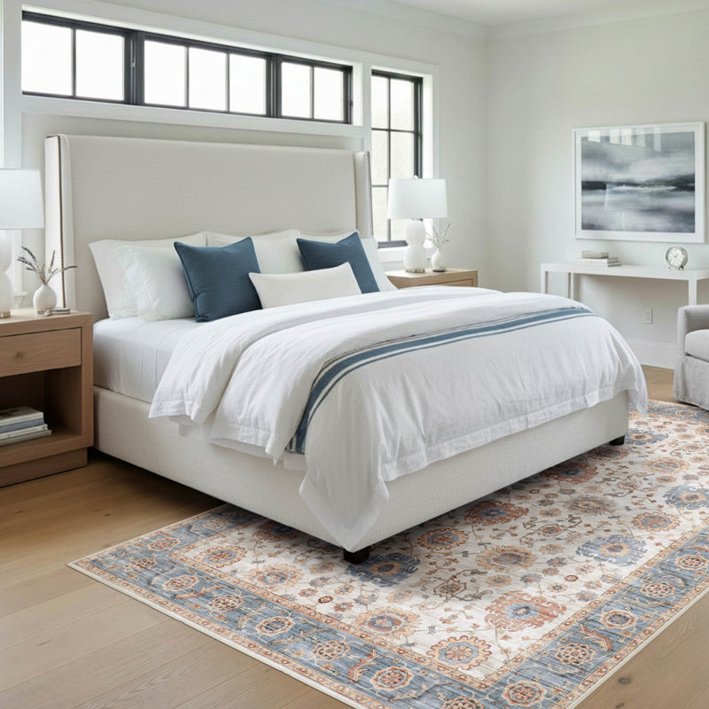  Dalileh Dream Mink Printed Chenille Rugs, Neutral/Multi, 6' 6" x 9' 6"