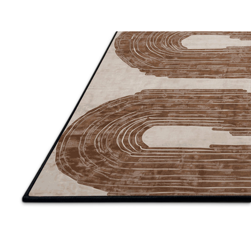 Tapis brun soyeux et moelleux, Carré 8 pi