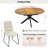 43"-59" Extendable Round Dining Table Set, 7-Piece Modern Kitchen Table with 6 Upholstered Dining Chairs -1701858173