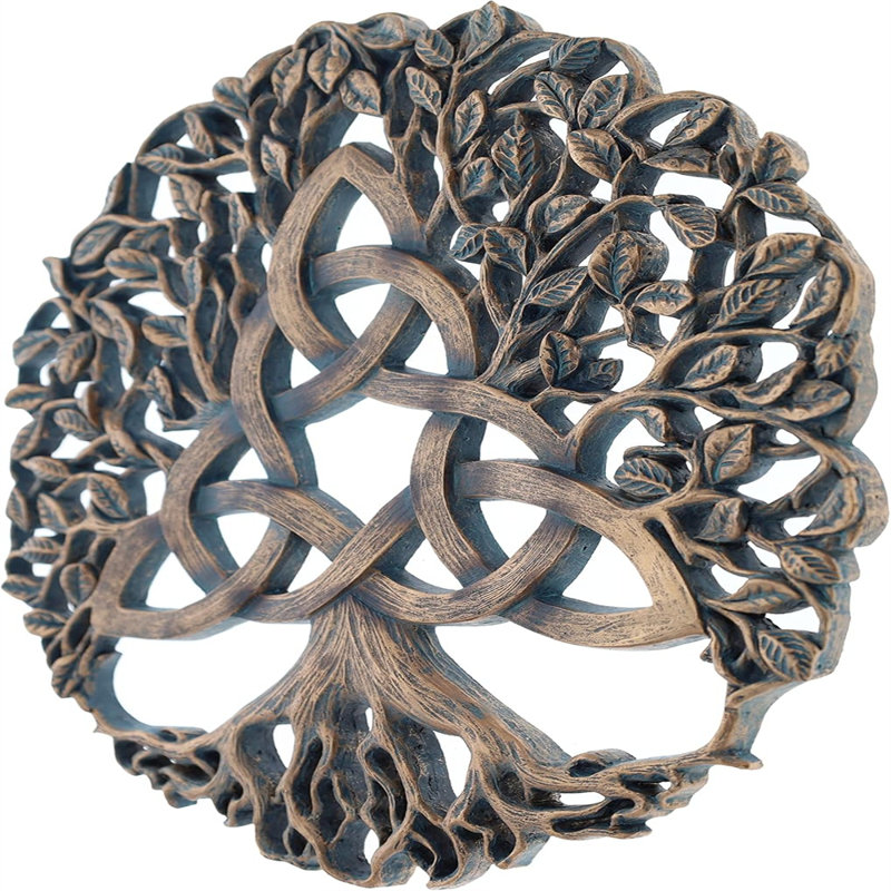 Arbre de vie trinité arbre de vie, plaque murale, sculpture spirituelle celtique, art de jardin