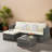 3 Piece Rattan Patio Furniture Set Wicker Sectional Seating Group Set with Chaise and Cushions-1391539964