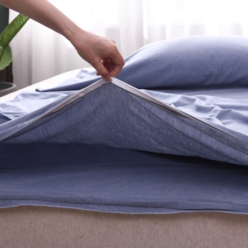 Travelux 100% Cotton Sheet Set, Blue, Twin Sheet Set