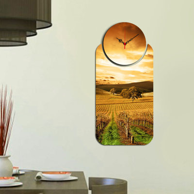 Ensemble de 2 horloges murales décoratives Chic, design moderne, 26,8 x 12,6 pouces | Fabrication 100% bois aggloméré, épaisseur: 0,1 pouce | Parfait pour le salon, le bureau ou la chambre à coucher, les garde-temps élégants et fonctionnels