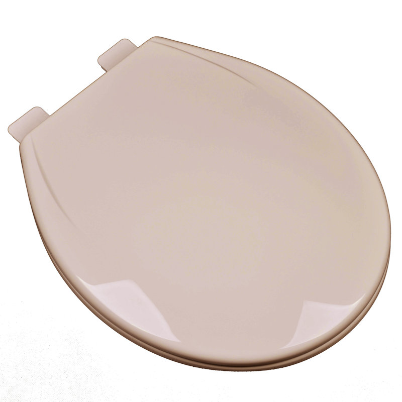 Siège de toilette en plastique rond contemporain à fermeture lente, Beige faon