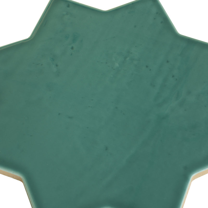 Terralis 7 X 7 In. Glossy Porcelain Star Wall And Floor Tile (6.46 Sq Ft/Case) - 16 Pack, Turquoise Blue