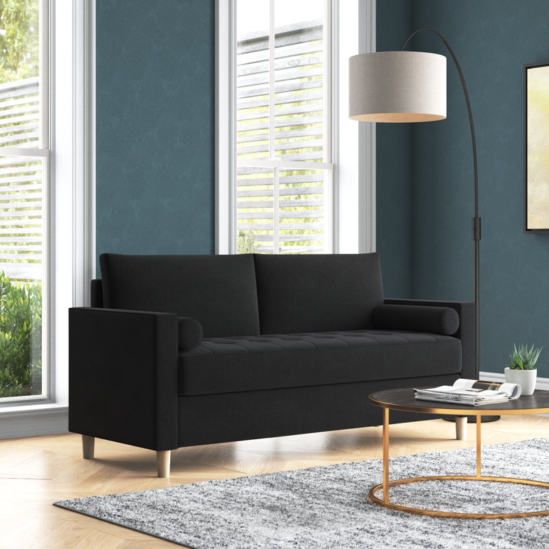 Jarrow 70'' Upholstered Sofa, Black