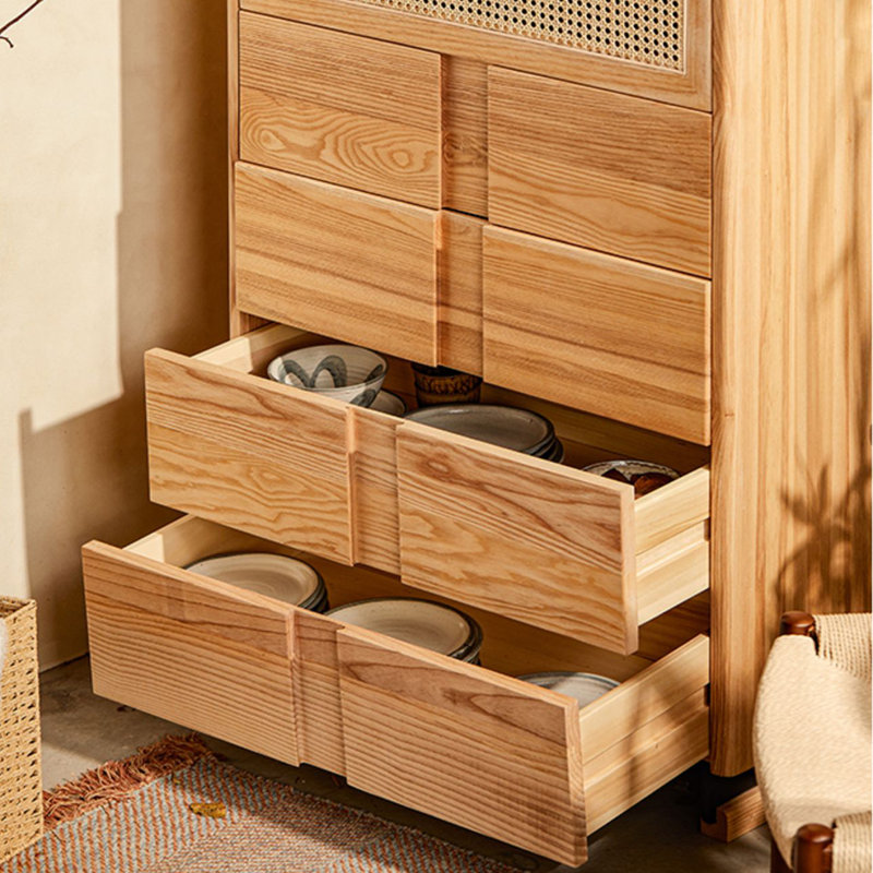Warm Log Style Accent Cabinet