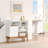 Modern Bathroom Storage Cabinet With 5 Open And 1 Hidden Storage Spaces, White