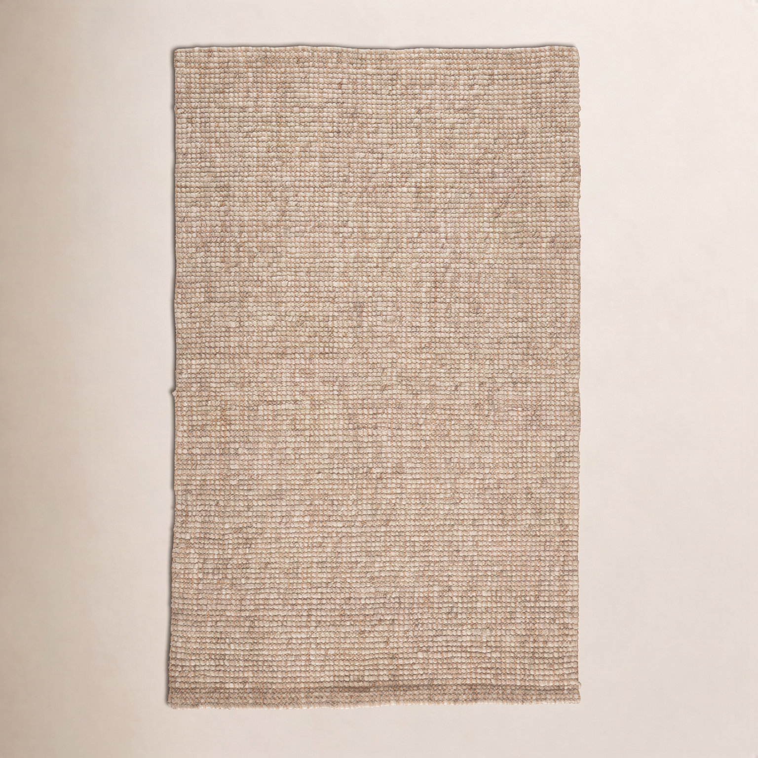 Brad Gray Sand Hand-Woven Flatweave Jute Rug, Rectangle 5' x 8'