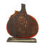 Décoration de citrouille d'automne en bois sculpté orange 6,5 po