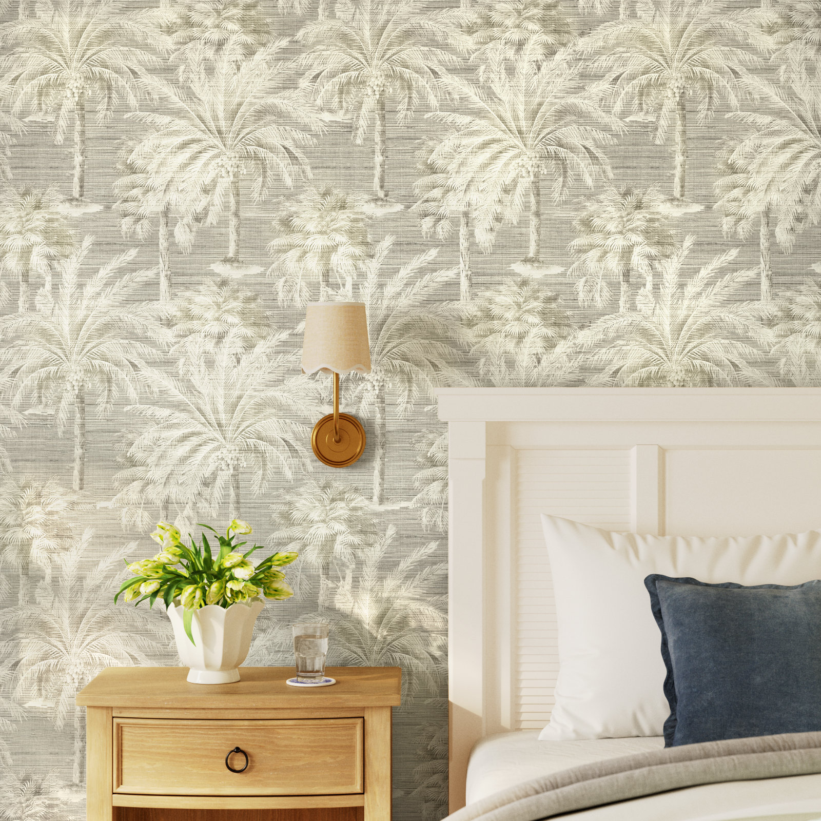 Paonia Wallpaper Roll, Gray