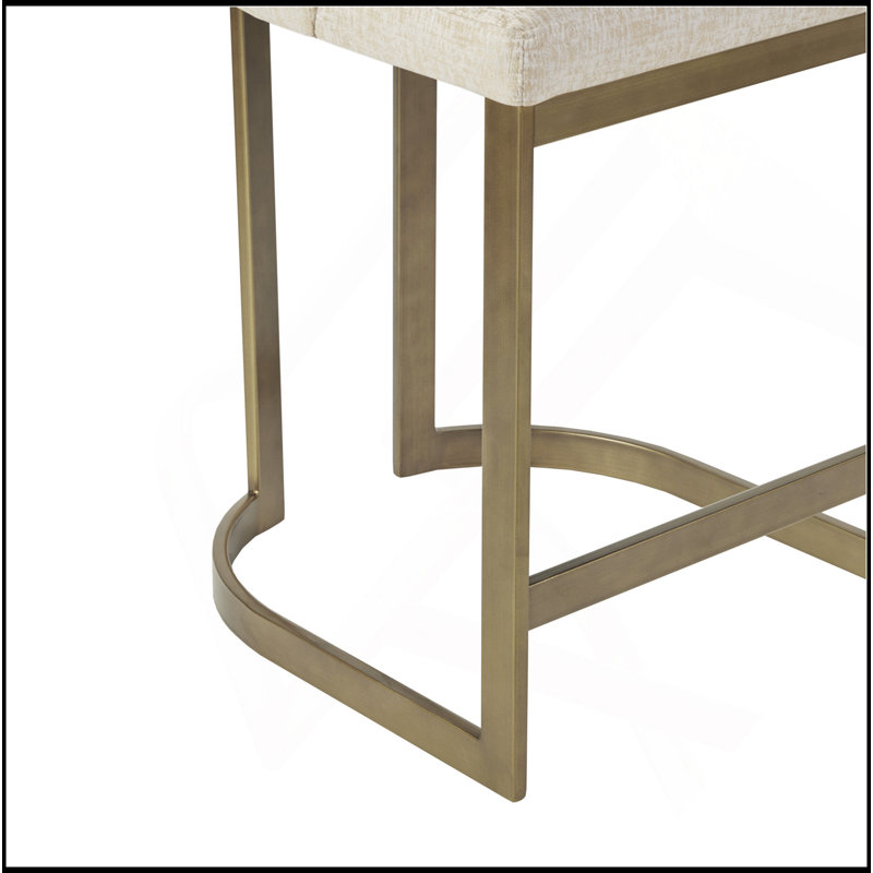 26"H Upholstered Counter Stool With Metal Base