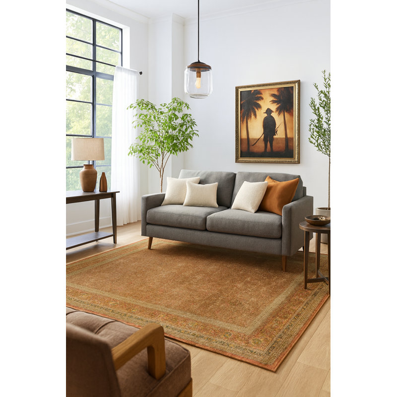 Crafters & Weavers Collection Ushak Tapis ultra doux, lavable et antidérapant, Rectangle 5 pi 7 po x 7 pi 8 po