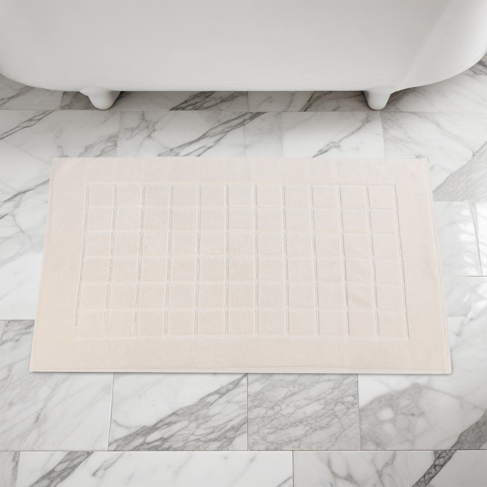 Cotton Bath Mat, Cream