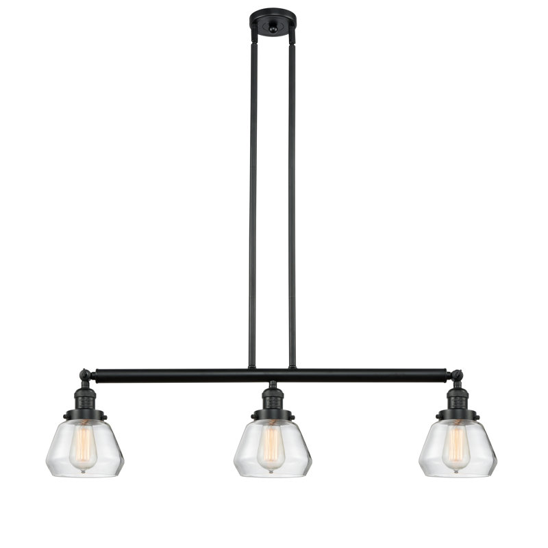 Chill 3 - Light Kitchen Island Pendant, Clear, No Bulb Included, Antique Copper
