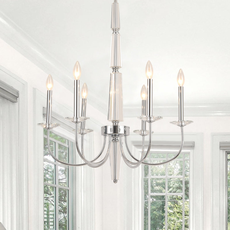 Hestia Lucite & Polished Chrome Chandelier
