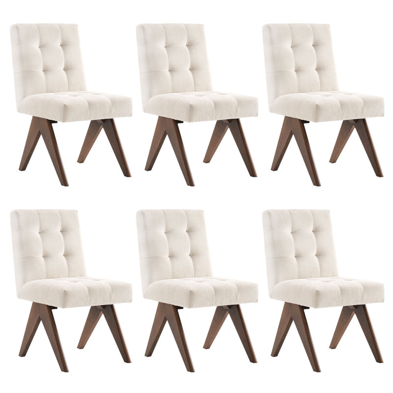 Chaise d'appoint rembourrée Nieck, Crème, 6