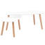 Ensemble de 2 tables basses gigognes Dose, blanc et brun, en bois de pin massif-118124055