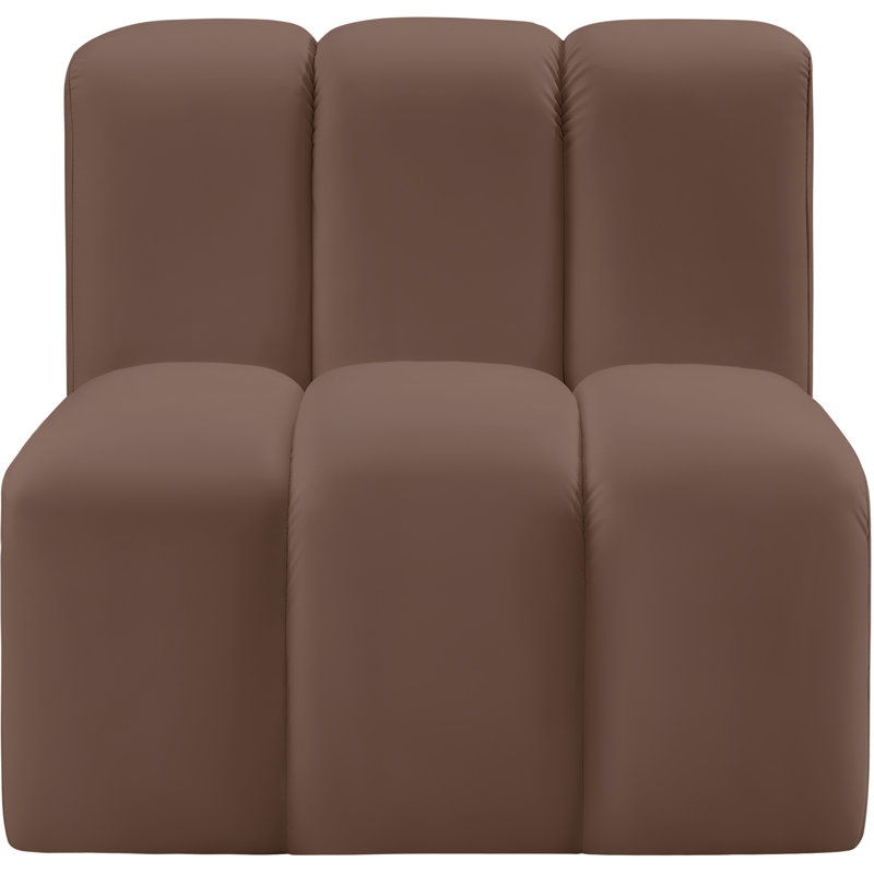 Hurbert Upholstered Side Chair, Brown Vegan Leather
