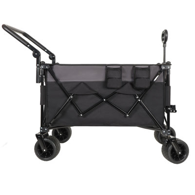 Fourgon polyvalent pliable avec poignée pivotante et roulettes tout-terrain à 360 ° - Conception robuste et réglable, transport à grande capacité, épicerie et utilisation à l'extérieur