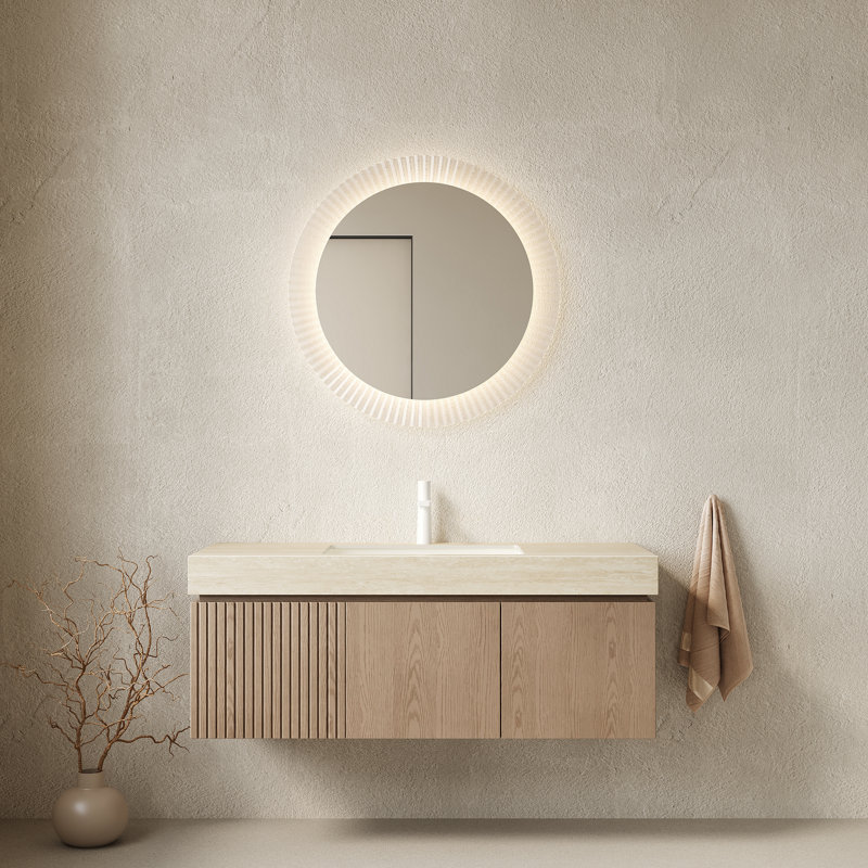 Meuble-lavabo 48 po, Beige / brun clair