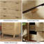 Table de chevet avec 4 tiroirs et quatre pieds en bois d'hévéa pour la chambre à coucher