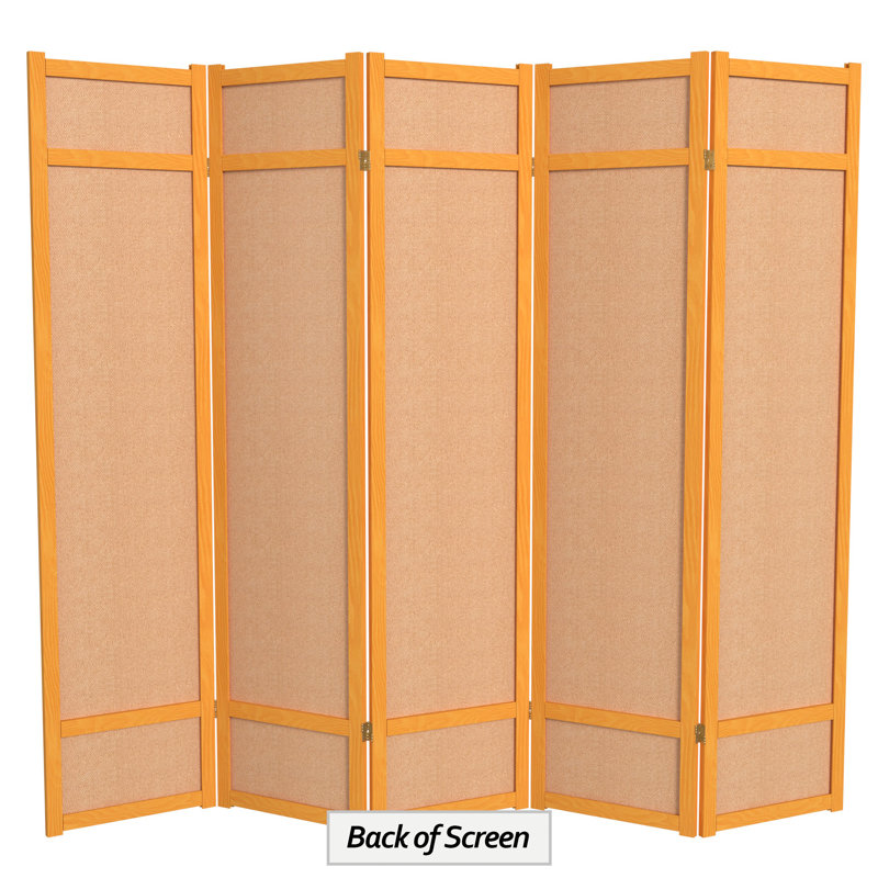 71" H Jute Shoji Room Divider, Honey, 5