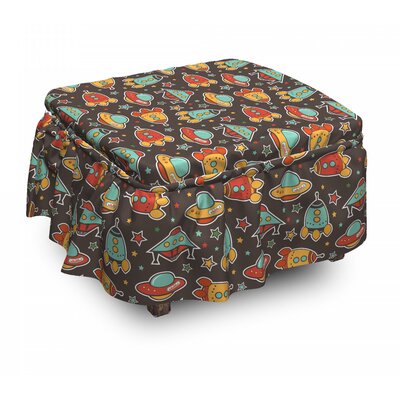 Space Outer Space Elements 2 Piece Box Cushion Ottoman Slipcover Set -  East Urban Home, D5A7A6C6C9414B639E05B358CFB27305