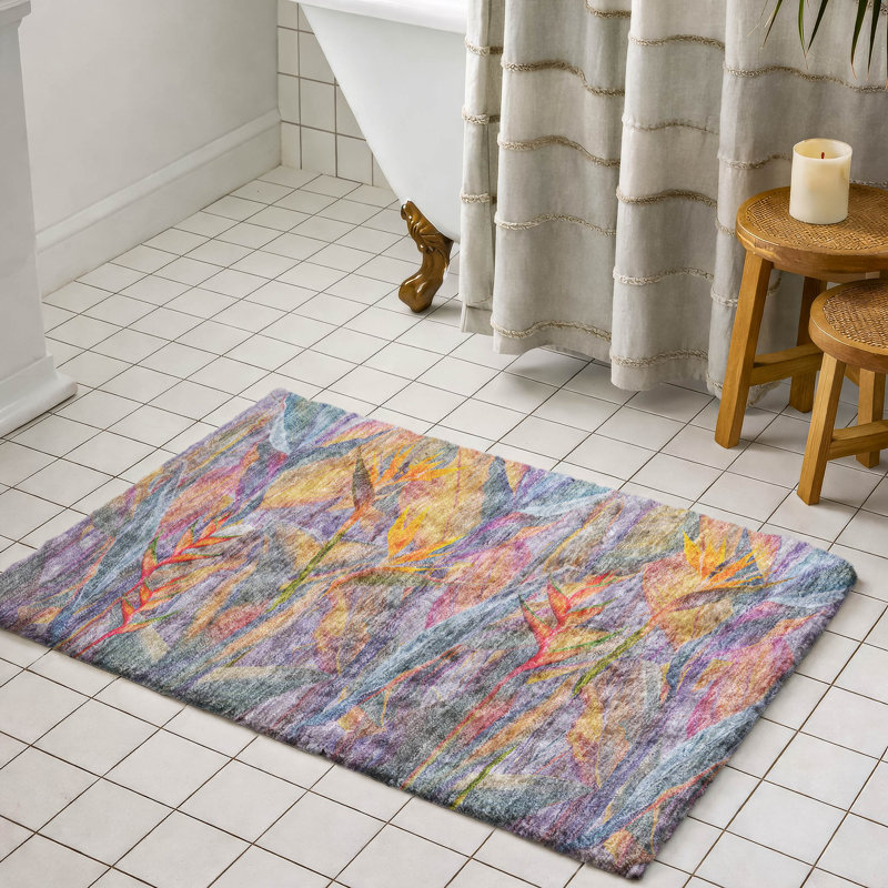 Premium Machine Washable Dream Shag ADS209 Birds of Paradise Rug, 1'8" x 2'6"