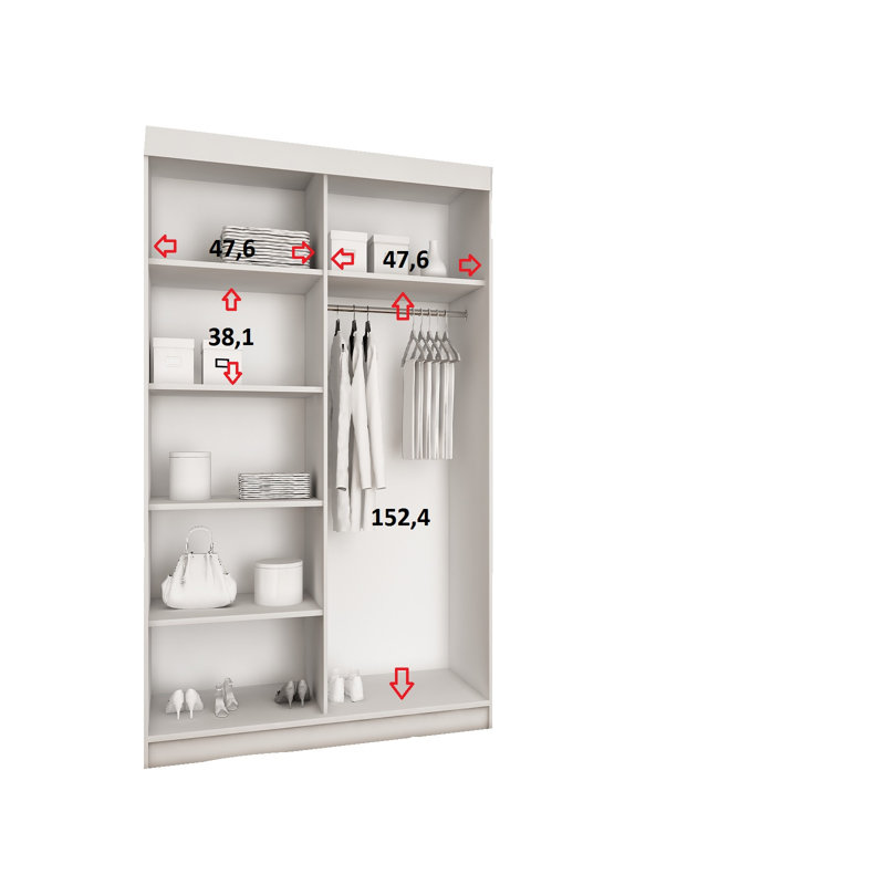Akaylah 2 Door Wardrobe, White