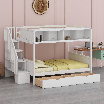 Lit superposé avec tablettes