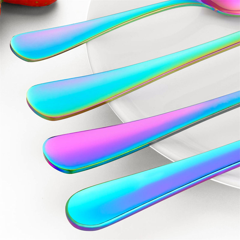 Latitude Run Abdulnasir 16 Piece Stainless Steel Cutlery Set , Service for 4, Rainbow