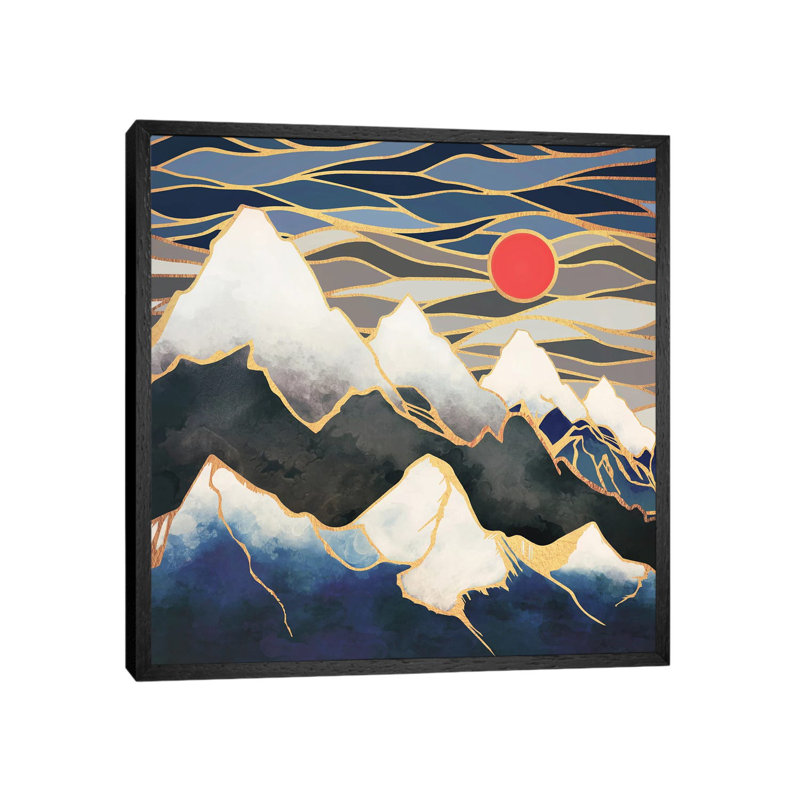 Ice Mountains - Print on Canvas, Black Framed, 45.72 cm H x 45.72 cm W