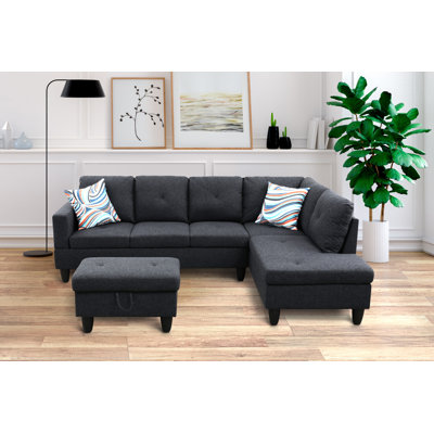 Stotfold Upholstered L-Shaped Sectional Right Hand Facing