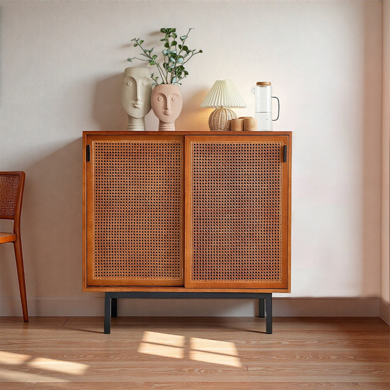 Japanese style small storage shoe cabinet, Brown