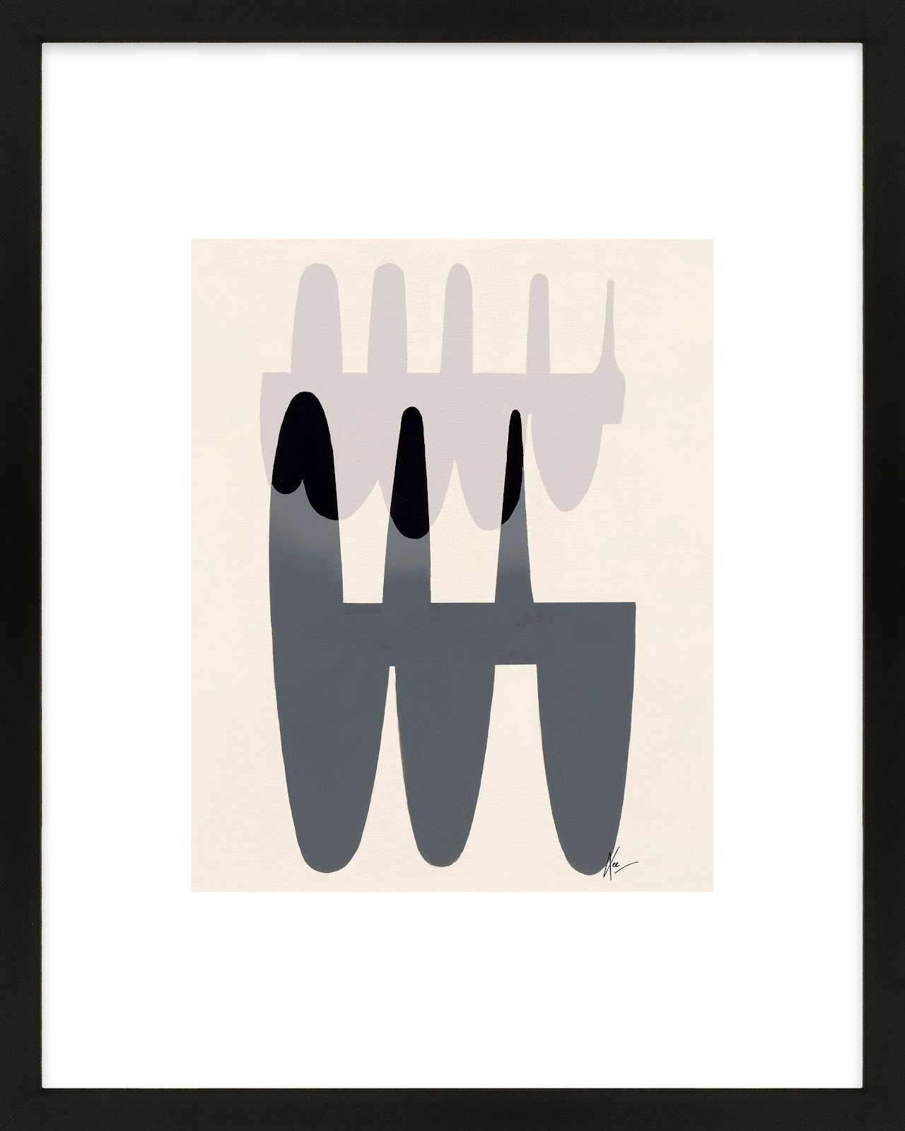 Joelle "Flora 3" Print by Lee Lessem, Black, 30" H x 24" W x 1.25" D