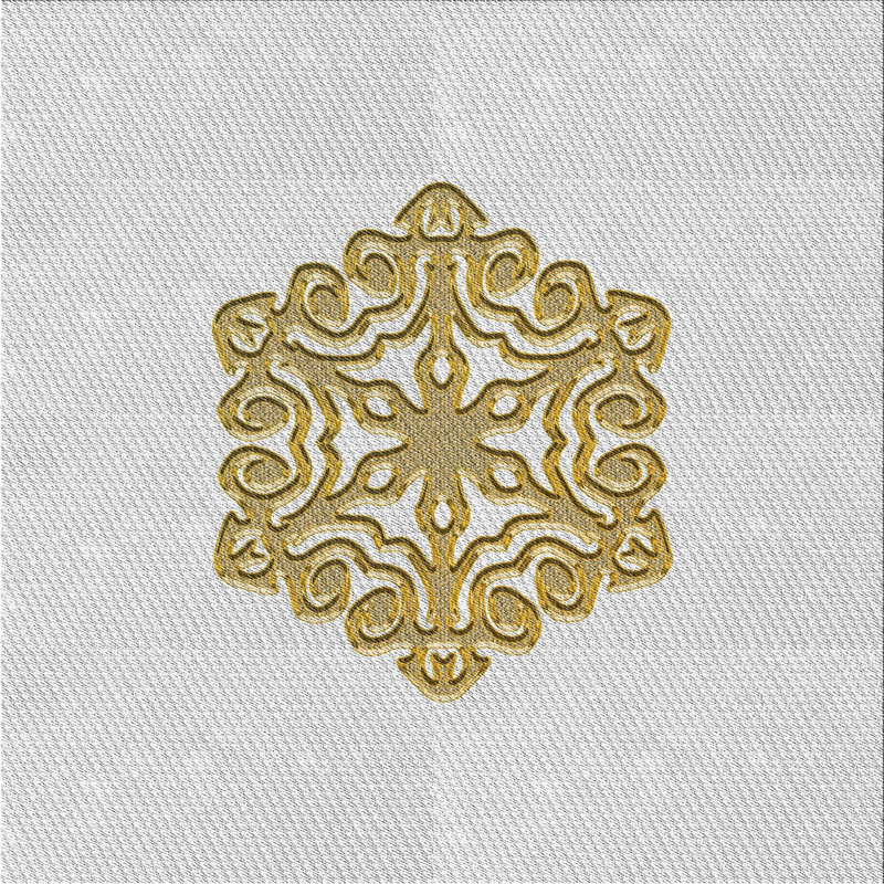 Tapis doré / blanc Power Loom, Carré 5 pi